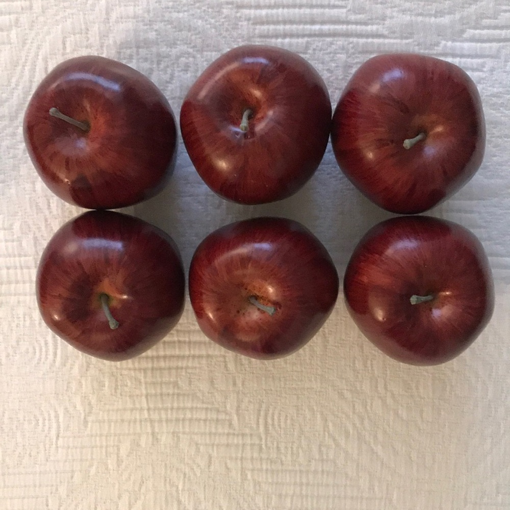 Set of Six Faux Red Apples for Fruit Display